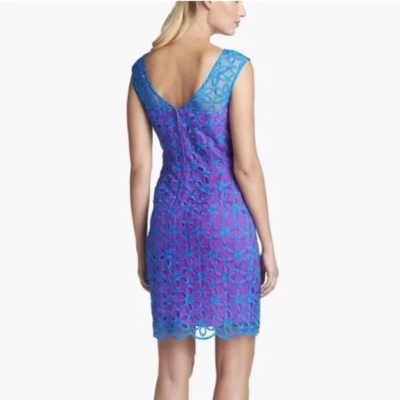 Lilly Pulitzer Selena Royce Blue Daisy Floral Eyelet Dress size 8 - Picture 2 of 6